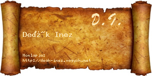 Deák Inez névjegykártya